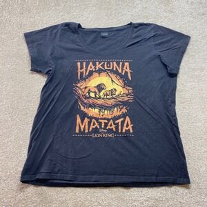 Disney‎ The Lion King Shirt Womens XL Black Hakuna Matata Graphic Tee